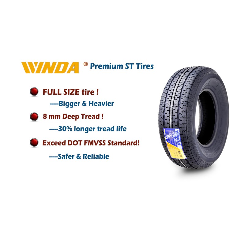 Set 2 Trailer Tires ST205/75R14 8PR Load Range D Steel