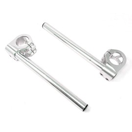 Motorcycle Clip On Handlebars Bars Cafe Racer or Sports Bike for 51mm Forks Fork Tubes Universal Slide On in Black Billet Aluminium PAIR