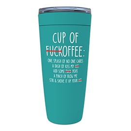 Coffee Lovers Mint Edition Viking Tumbler 20oz - cup of fuckoffe - Coffee Drinker Enthusiast Caffeine Addict Roast Caffeinated Arabica Corporate Worker