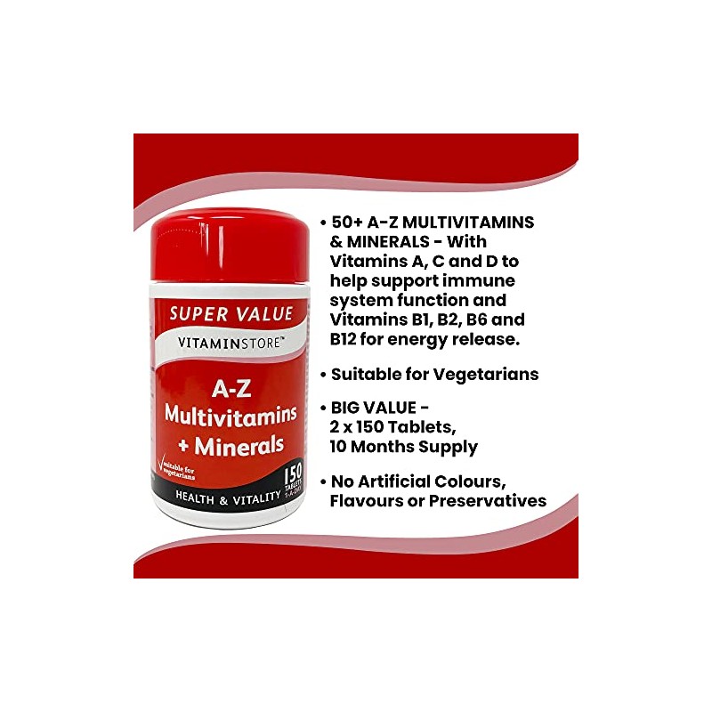 Vitamin Store Dietary Supplement A-Z Multivitamins and minerals, 150 tablets