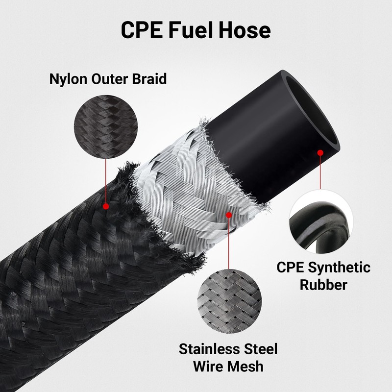 EVIL ENERGY 8AN Fuel Line Kit, 8AN Hose Nylon Braided