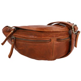 Gusti Acton Women's and Men's Bum Bag Festival Bag Vintage Brown Leather, brown, Retrò