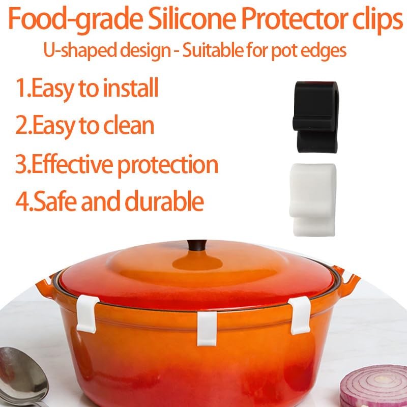 12pcs Dutch Oven Lid Protector Clips – Silicone Pot Lid