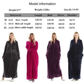 Oksun Womens Fleece Warm Robe,Cozy Fluffy Long Bathrobe,Plush Night Dressing Robes for Women