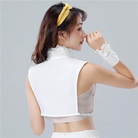 SUZALA Womens Dickey Collar Detachable Fake Collar Chiffon False Collars Half Chiffon Shirt Insert for Dresses Blouse Sweater Coat (wrist cuffs not included)