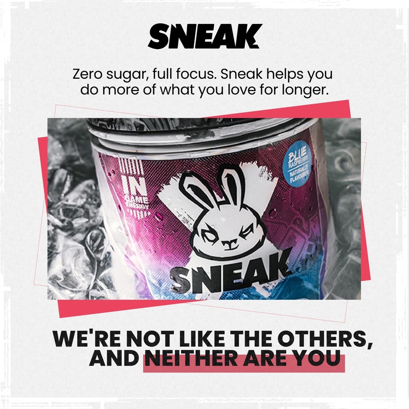 SNEAK Energy Drink Powder | Blue Raspberry | No Sugar.