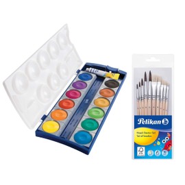 Pelikan DIN 5023 Opaque Paint Box Set K12, 12 Colours and 1 Tube Opaque White, School Standard, multicolour