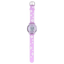 Girls Digital Sport Watches Clear Scale 3D Cartoon Waterproof Watch with LED Backlight Alarm Clock for 3 to 10 Years Old Purple