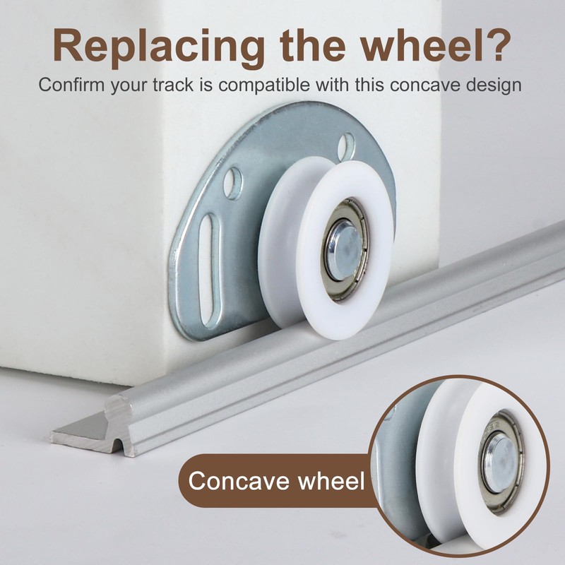 LASHOW Sliding Closet Door Hardware Kit – 4 Pack Bottom