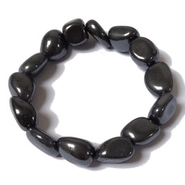 Wild Therapies Hematite Tumble Stone Bracelet - Yoga - With Gift Pouch