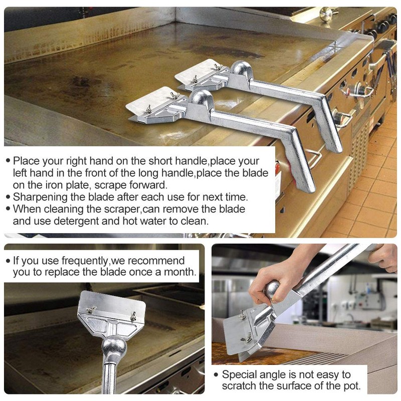 SHANGPEIXUAN Grill Scrapers, Heavy Duty Casting Aluminum Commercial Griddle Scraper
