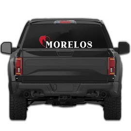 Western Decal Morelos Mexico Stickers para Trocas Calcomanias para Autos Mexican Stickers for Trucks and Cars Estilo Ranchero con Caballo (6" x 27")
