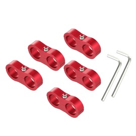 X AUTOHAUX AN10 Car Hose Separator Clamp Fuel Line Connector Kit for Oil Fuel Hose Red Aluminum Alloy