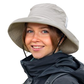 TOP-EX Sun Hat for Women Wide Brim SPF 50 UV Protection with Chin Strap Packable Bucket Hat for Travel Beach Outdoor Summer Waterproof Lightweight Gardening H iking Fishing Camping Grey L