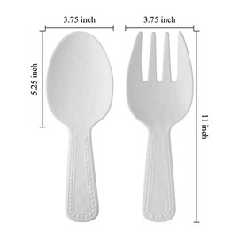UPware - Juego de 2 utensilios para servir ensalada de melamina de 10.75 pulgadas, incluye cuchara para ensalada y tenedor de ensalada (guijarros)