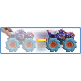 Hot Wheels Monster Trucks Twisted Tredz Creature Themed 1:43 Scale Flywheel Friction Motor Assorted Stylized Giant Wheels Power Over Terrain and Obstacles for Crashing and Smashing Action Kids