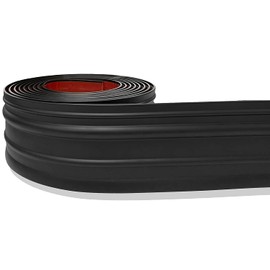Proflex Decor Black Vinyl Wall Base, 6 Inch X 20 Ft - Trim With Super Strong Peel and Stick Adhesive Back - Flexible Self Stick Floor Base - Easy Install With Toe