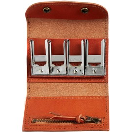 BlissLeather Made in Japan Luxury Coin Catcher, Coin Purse, Coin Case, Large Capacity, Made in Japan, red brown