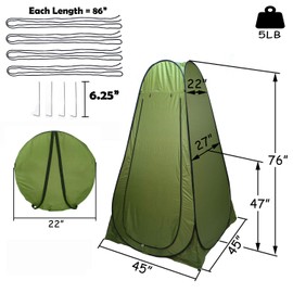 XKMT- Beach Portable Pop Up Changing Tent/Outdoor Privacy Tent/Camping Toilet Tent/Window Rain Shelter/Foldable With Carry Bag [P/N: ET-OUTDOOR005-GREEN]