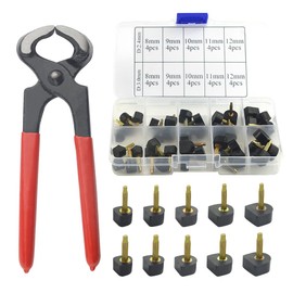 XINGYHENG 20 Pairs High Heel Shoes Replacement Tips Women High Heel Shoe Repair Tool 5 Different Sizes(8mm-12mm) U Shape Dowels Repair Caps Kit with 6 Inch Stiletto Remove Heel Pliers