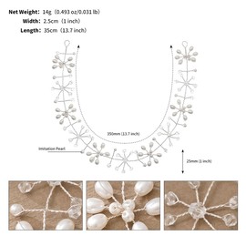 FAIRYGATE Bride Headband Crystal Head Band, Rhinestone Hair Band Head Headdress, Sparkly Bridal Wedding Party Head Jewelry Headband Headpieces for Women Daily Wear 4814