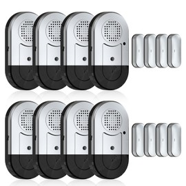 Sanjie Door Alarms When Opened,Door Window Alarm Sensors for Kids Safety/Home Security/Pool/Garage/Dementia/Toddler/Travel Security,Easy to Install,Volume Control/Loud Alert,Long Battery Life,8 Pack