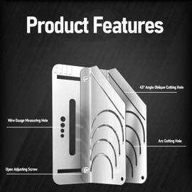 Regla para cortar tubos de aislamiento, cortador de tubos de aislamiento de caucho de precisión de acero inoxidable de 45°, herramienta para cortar tubos de espuma ajustable