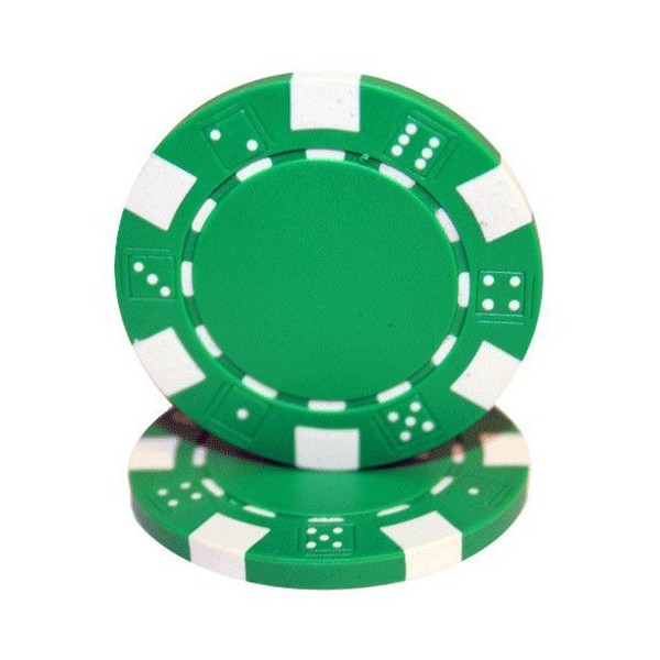 Brybelly 50 Green Clay Composite Striped Dice 11.5 Gram Poker Chips