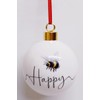 Bee Happy Bauble Fine Bone China 7 cm Gift Boxed
