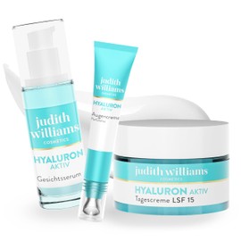 Judith Williams Cosmetics Hyaluron Aktiv Hydration Set – Pflegeset 3-teilig – Serum, Augencreme & Tagescreme mit Hyaluronsäure – intensive Feuchtigkeitspflege bei Trockenheit & Falten – 95 ml