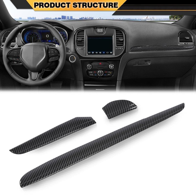 CNNELL Central Control Dashboard Cover Trim Bezels Compatible with Chrysler