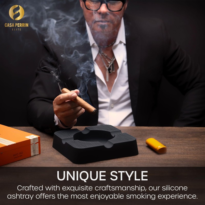 Outdoor Cigar Ashtray, Unbreakable Silicone Ashtray for Outside Patio, Pool,
