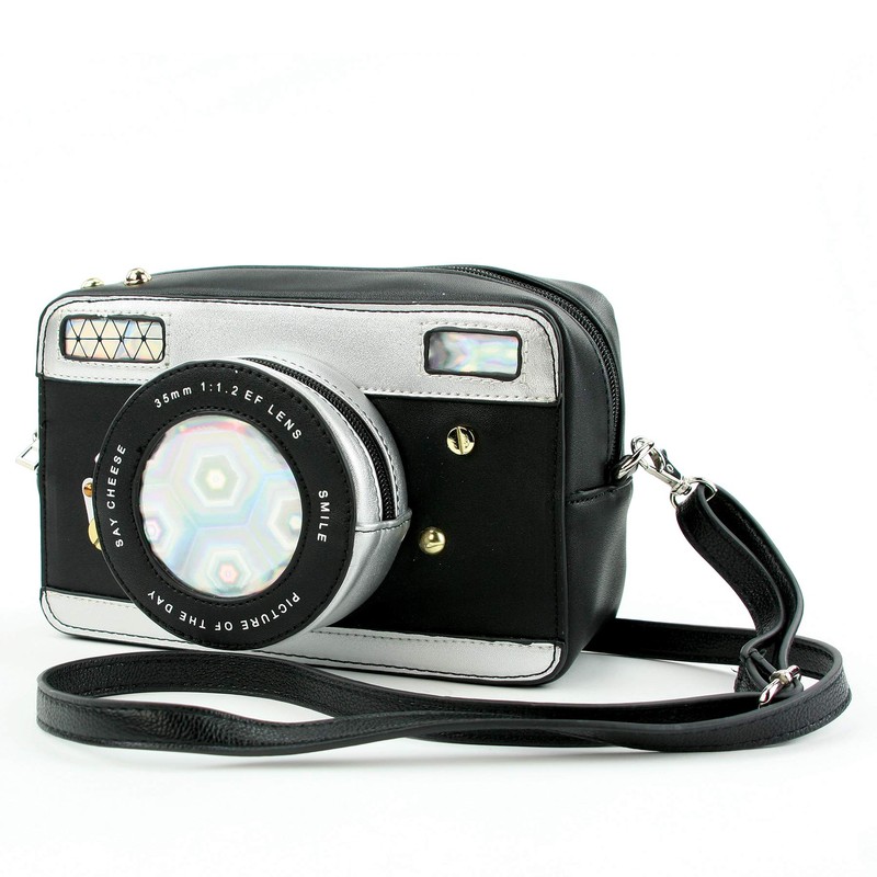 Camera Cross Body Bag in Vinyl