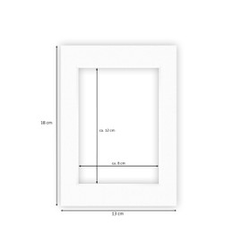 nielsen Conservation Passepartout Cardboard 2.2 mm | Set of 5 | External Format 13 x 18 cm for Picture Size 9 x 13 cm | Pure White (Light White) | Smooth Surface