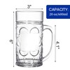 Mezchi 6 Pack Plastic Beer Mugs, 20 oz./600ml Beer Steins
