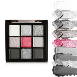 UNYOKE Mini 9 Cool Shade Palette Black Smoky Matte Glitter Eyeshadow Palette Smoky Eyeshadow (#Red and Black)