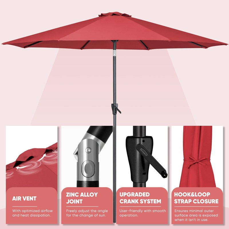 Tempera 7.5ft Patio Market Outdoor Table Umbrella with Push Button