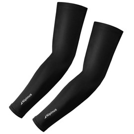 Nipinus Arm Sleeves, Cooling Sensation, Sun Protection, Men's, Women's, Cool, Smooth, Sweat Absorbent, Quick Drying, For Golf, Baseball, Running, Sports, Work, Black, M