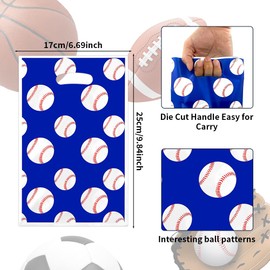 40pcs Soccer Goodie Bags for Team Party Favors, 4 Designs Football Basketball Rugby Baseball Sport Theme Gift Bags, Plastic Candy Snack Goody Treat Bags Pouch for Birthday Kids Party Decorations