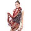 Lina & Lily Women's Loop Scarf with Flags, American Flag