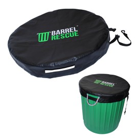 Barrel Rescue- Premium Heavy Duty Tarpaulin Cover– Waterproof, Tear-Resistant, Adjustable Strap – Ultra Durable for Yard Waste, Debris, Lawn Cleanup, and Landscaping (1-Pack)