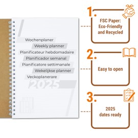 KOCHDIALOG Weekly Planner 2025 A4 Appointment Book Overview Full Week 2 Columns 15 Minute Time of Weekly Calendar / Agenda with Weekly Overview for Doctor, Practice, Hairdresser, Salon