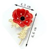 GFM® Womens Red Poppy Flower Brooch Badge for Remembrance Day