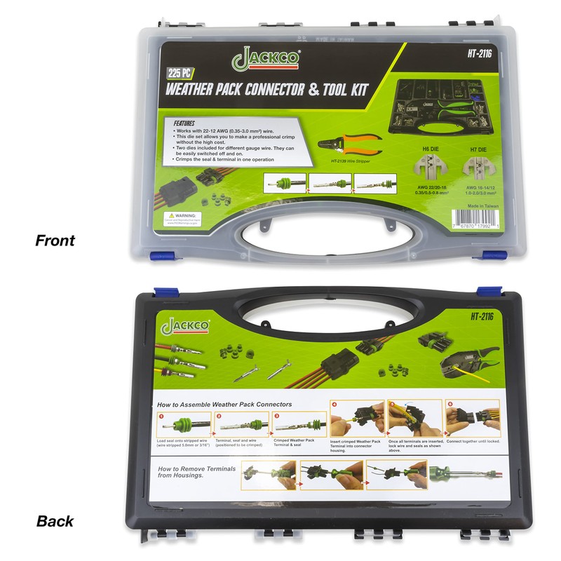 Jackco 225pc Weather Pack Terminal Ratcheting Crimping Tool & Connector