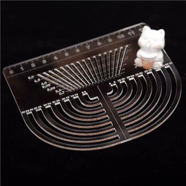 MIUPOO Leather Stitching Aid Plate,Stitching Punch Aid Plate,Multifuction Stencil Template Leather Punching Tool,Clear Acrylic Circle Template,1 Piece.