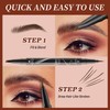 Pack of 2 Eyebrow Pencils, Waterproof, 2-in-1 Dual-Ended Microblading Eyebrow