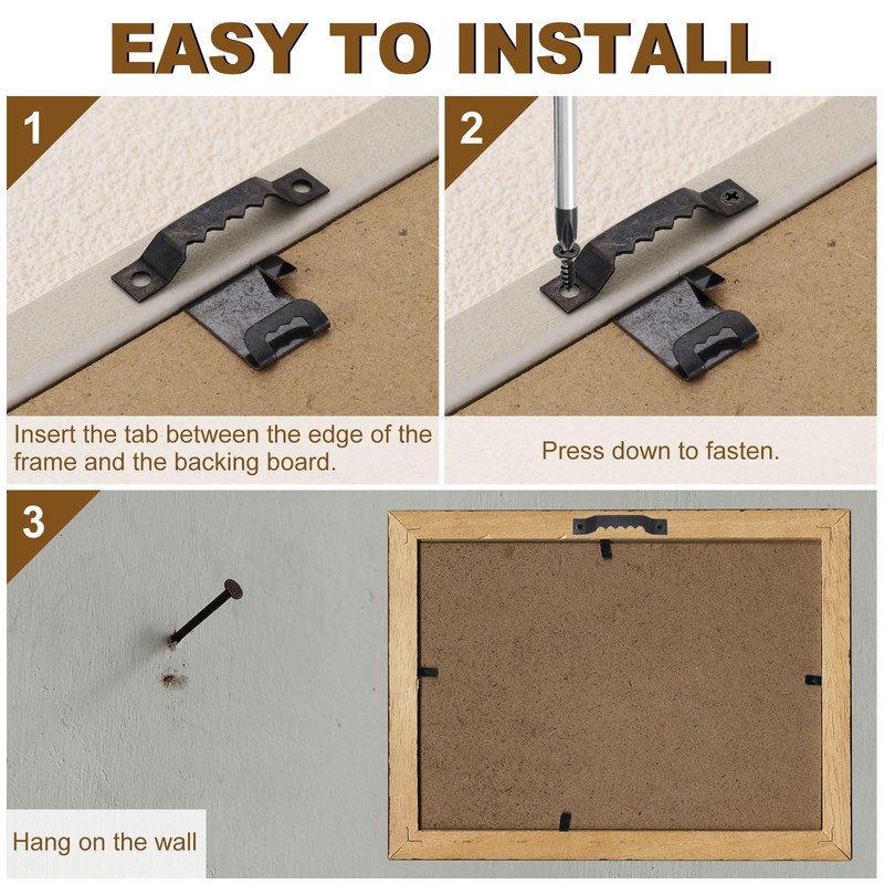 sourcing map 16Pcs Picture Hangers, Single-Eerration Frame Back Hanging Fasteners