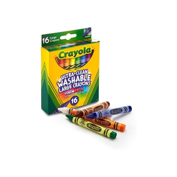 Crayola 52-3281 Large Washable Crayons Assorted Colors 16 Count (Pack