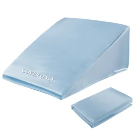 HOMBYS Satin Bed Wedge Pillow Cover Silky & Smooth Wedge Pillowcase 1 Pack 24x24x8, Soft & Breathable, Removable & Machine Washable-Zipper Design (Pillow Not Include), (Light Blue, 24"x24"x8")