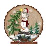 Lighted LED Snowman Standing Ornaments Large Tabletop Wooden Christmas Decor